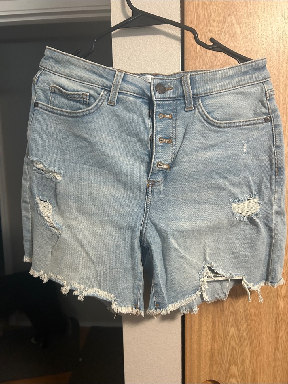 LC Lauren Conrad Light Blue Distressed Denim Jean Shorts
